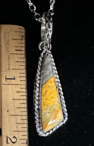 Bumblebee Jasper Sterling Silver Necklace Pendant