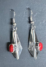 Load image into Gallery viewer, Red Coral Sterling Silver Earrings
