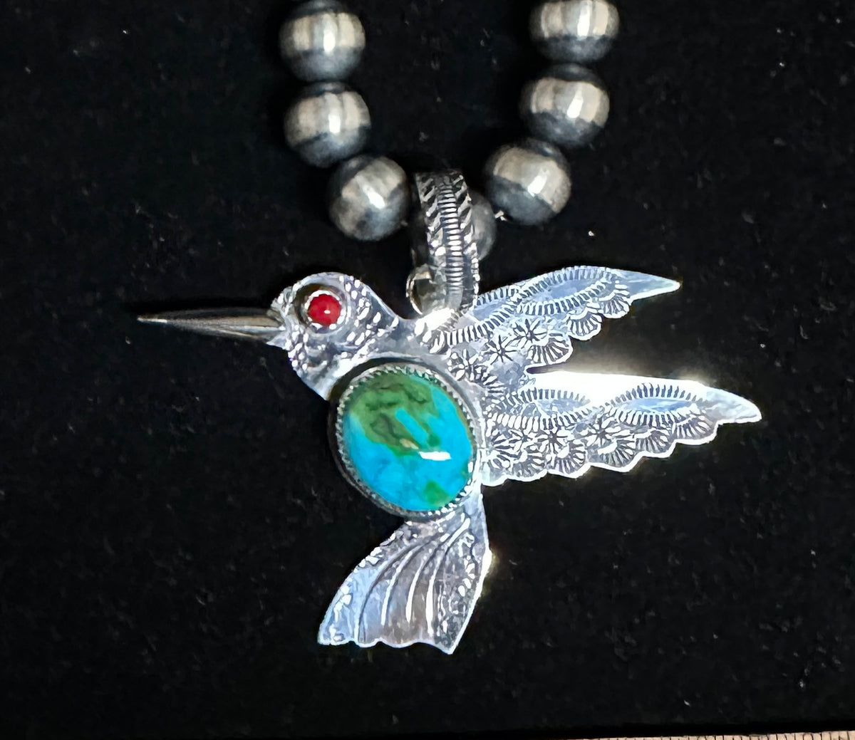Turquoise hummingbird necklace hot sale
