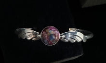 Load image into Gallery viewer, Purple Spiny Oyster &amp; Turquoise Sterling Silver Bracelet
