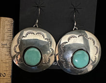 Load image into Gallery viewer, Turquoise Sterling Silver Shadowbox Earrings
