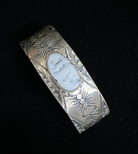 White Buffalo Turquoise Sterling Silver Cuff Bracelet