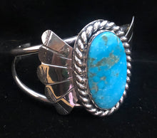 Load image into Gallery viewer, Kingman Turquoise Sterling Silver Cuff Bracelet

