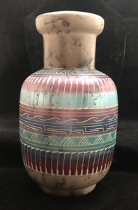Multi Color Horsehair Pottery Vase