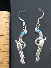 Load image into Gallery viewer, Turquoise Sterling Silver Pistol Earrings
