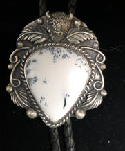 Load image into Gallery viewer, White Buffalo Turquoise sterling silver bolo
