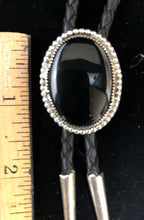 Load image into Gallery viewer, Black Onyx sterling silver bolo
