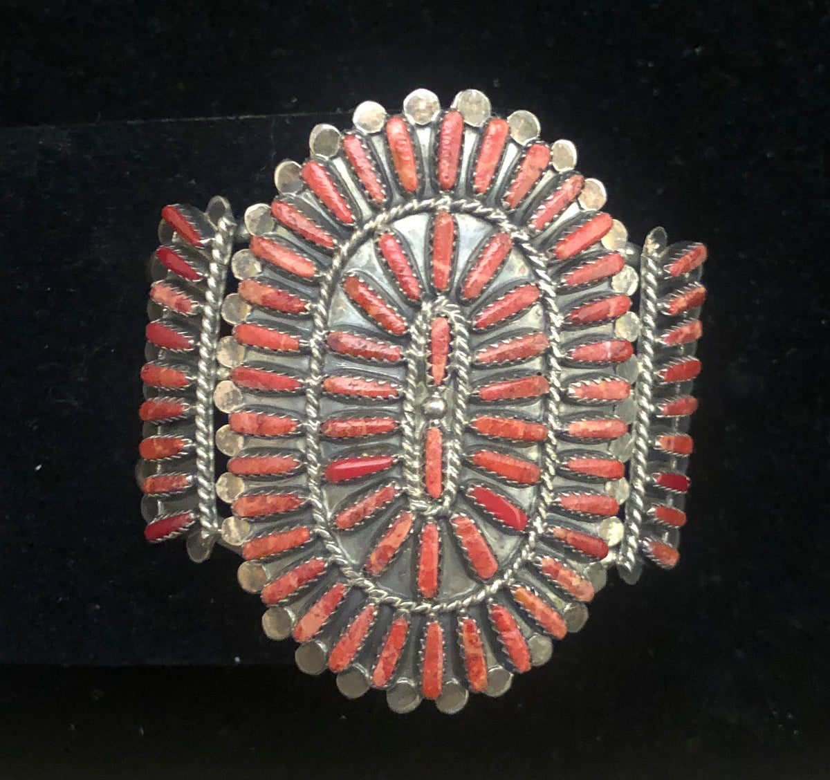 Red Coral Sterling Silver Squash Blossom Necklace Set – Cha