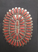 Load image into Gallery viewer, Red Coral Sterling Silver Squash Blossom Necklace Set