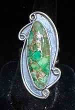 Load image into Gallery viewer, Aventurine and Bronze Sterling Silver Ring
