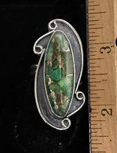 Load image into Gallery viewer, Aventurine and Bronze Sterling Silver Ring
