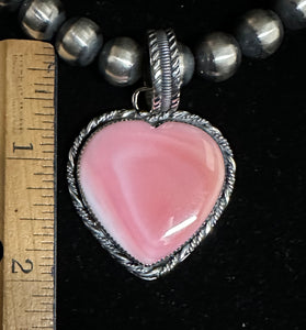 Conch Shell Sterling Silver Heart Necklace Pendant