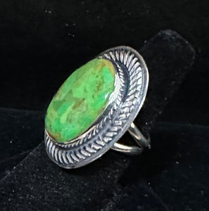 Gaspeite Sterling Silve Ring