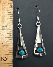 Load image into Gallery viewer, Turquoise Sterling Silver Shadowbox Earrings
