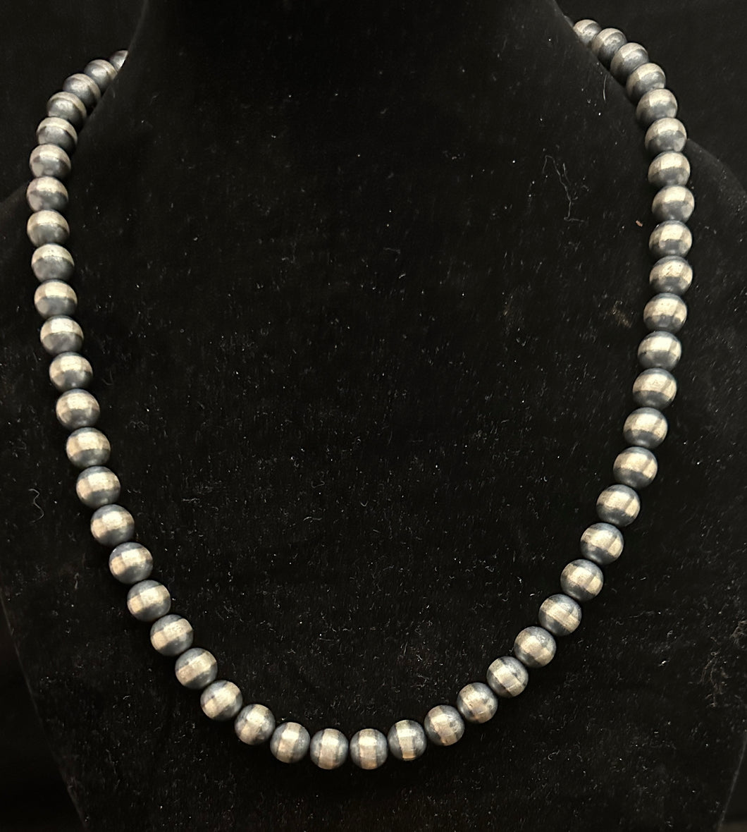 Navajo Pearl Sterling Silver Necklace 8mm