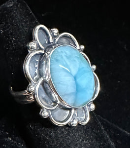 Larimar Sterling Silver Ring