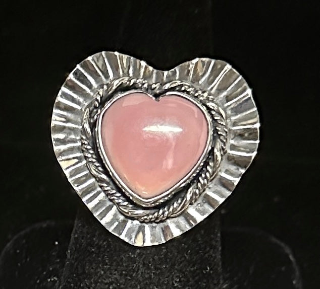 Pink Conch Shell Sterling Silver Ring