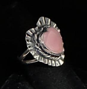 Pink Conch Shell Sterling Silver Ring