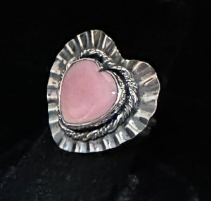 Pink Conch Shell Sterling Silver Ring