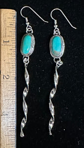 Turquoise Sterling Silver icicle Earrings