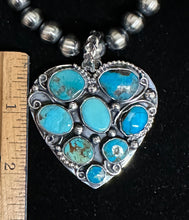 Load image into Gallery viewer, Turquoise Sterling Silver Heart Necklace Pendant
