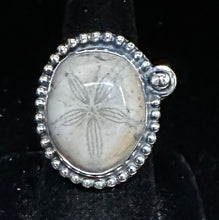 Load image into Gallery viewer, Petrified Sand Dollar Sterling Silver Ring
