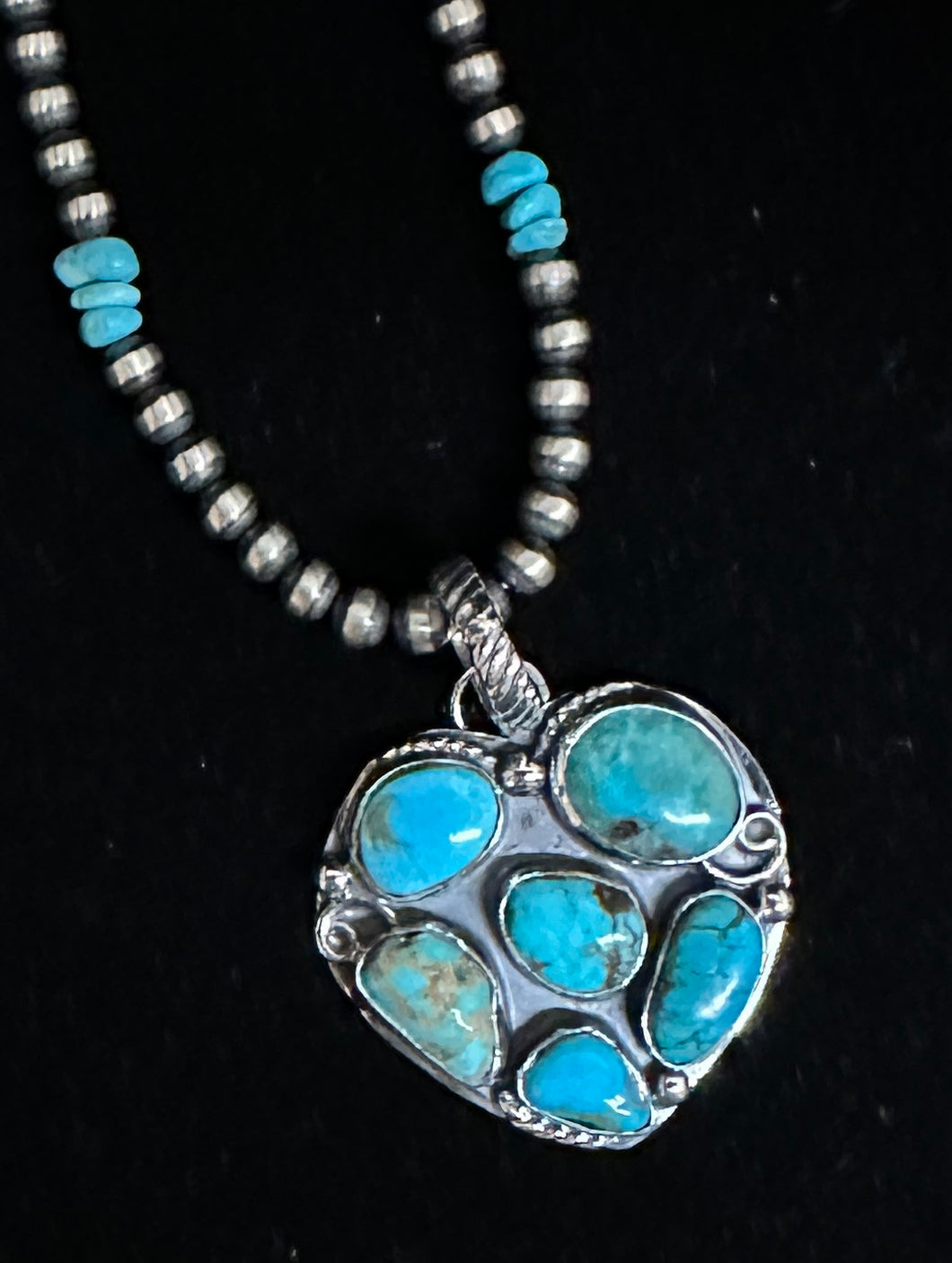 Turquoise Sterling Silver Heart Necklace