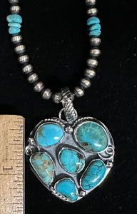 Turquoise Sterling Silver Heart Necklace