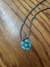 Load image into Gallery viewer, Turquoise Sterling Silver Heart Necklace
