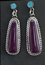 Load image into Gallery viewer, Sugilite &amp; Turquoise Sterling Silver Earrings
