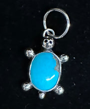 Load image into Gallery viewer, Turquoise Sterling Silver Turtle Necklace Pendant
