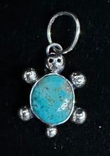 Load image into Gallery viewer, Turquoise Sterling Silver Turtle Necklace Pendant
