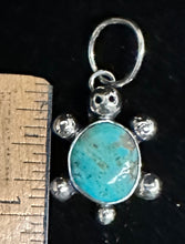 Load image into Gallery viewer, Turquoise Sterling Silver Turtle Necklace Pendant
