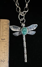 Load image into Gallery viewer, Turquoise Sterling Silver Dragonfly Necklace Pendant
