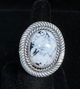 White Buffalo Turquoise Sterling Silver Ring