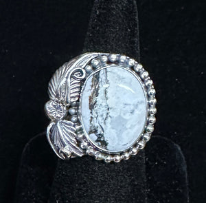 White Buffalo Turquoise Ring