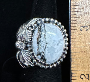 White Buffalo Turquoise Ring