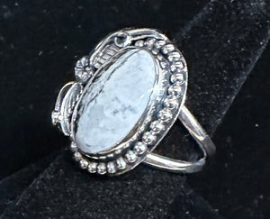 White Buffalo Turquoise Ring