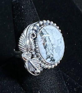 White Buffalo Turquoise Ring