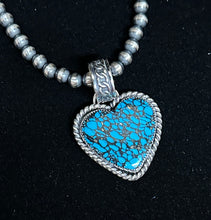 Load image into Gallery viewer, Turquoise Sterling Silver Heart Necklace Pendant
