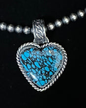 Load image into Gallery viewer, Turquoise Sterling Silver Heart Necklace Pendant
