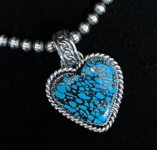 Load image into Gallery viewer, Turquoise Sterling Silver Heart Necklace Pendant
