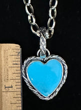 Load image into Gallery viewer, Turquoise Sterling Silver Heart Necklace Pendant
