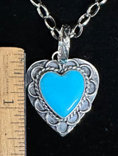 Load image into Gallery viewer, Turquoise Sterling Silver Heart Necklace Pendant
