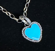 Load image into Gallery viewer, Turquoise Sterling Silver Heart Necklace Pendant
