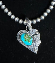 Load image into Gallery viewer, Sonoran Gold Turquoise Sterling Silver Heart Necklace Pendant
