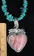 Load image into Gallery viewer, Rhodochrosite Sterling Silver Heart Necklace Pendant
