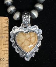 Load image into Gallery viewer, Tiger Coral Sterling Silver Heart Necklace
