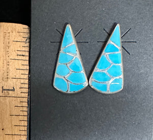 Turquoise Inlay Sterling Silver Earrings