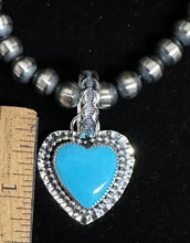 Load image into Gallery viewer, Turquoise Sterling Silver Heart Necklace Pendant
